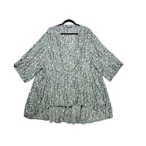 Bloomchic Green Floral Bohemian Tunic Dress Women Size 28